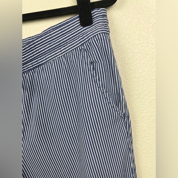 Gap Women's Large V-Easy Pant Bold Navy Stripe White Casual Pull-On Drawstring - Picture 7 of 14